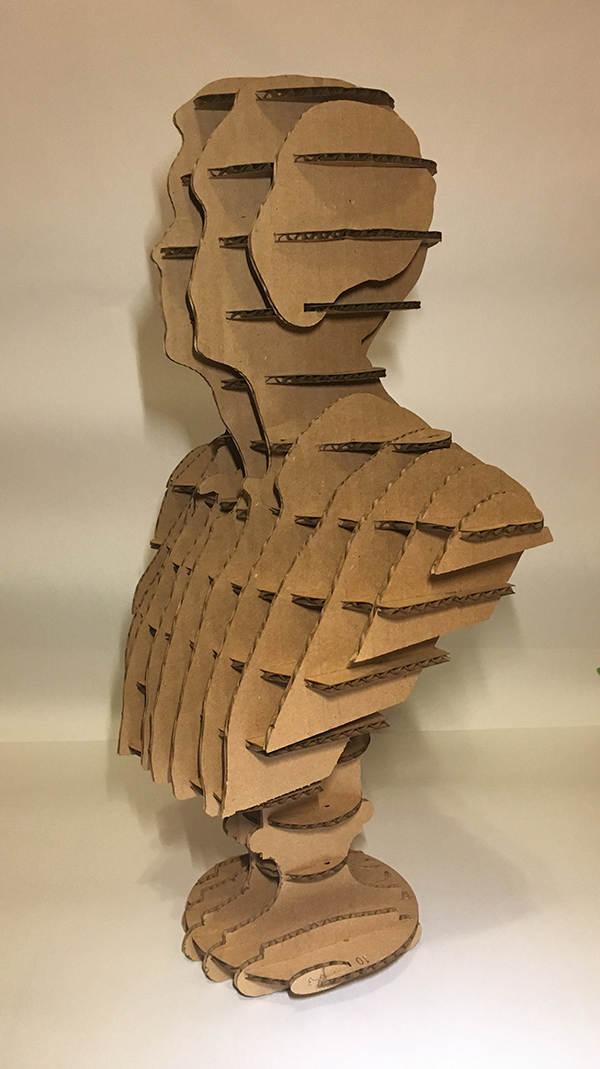 Laser Cut Cardboard Portrait BustElijah Farrell ARST239 Digital